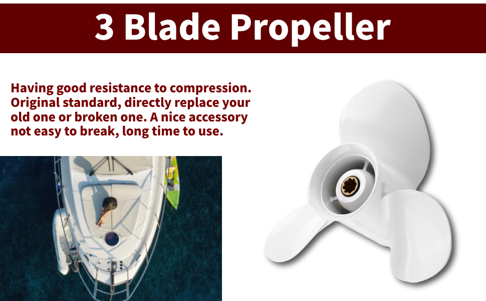 3-Blatt-Aluminium-Propeller Für Mercury & MerCruiser – 9 1/4 X 11 Zoll, 8-Spline, Druckguss, Korrosionsbeständig – Für 9,9–15 PS Außenborder (1984–heute) 3-Blatt-Aluminium-Propeller Für Mercury & MerCruiser – 9 1/4 X 11 Zoll, 8-Spline, Druckguss, Korrosionsbeständig – Für 9,9–15 PS Außenborder (1984–heute)