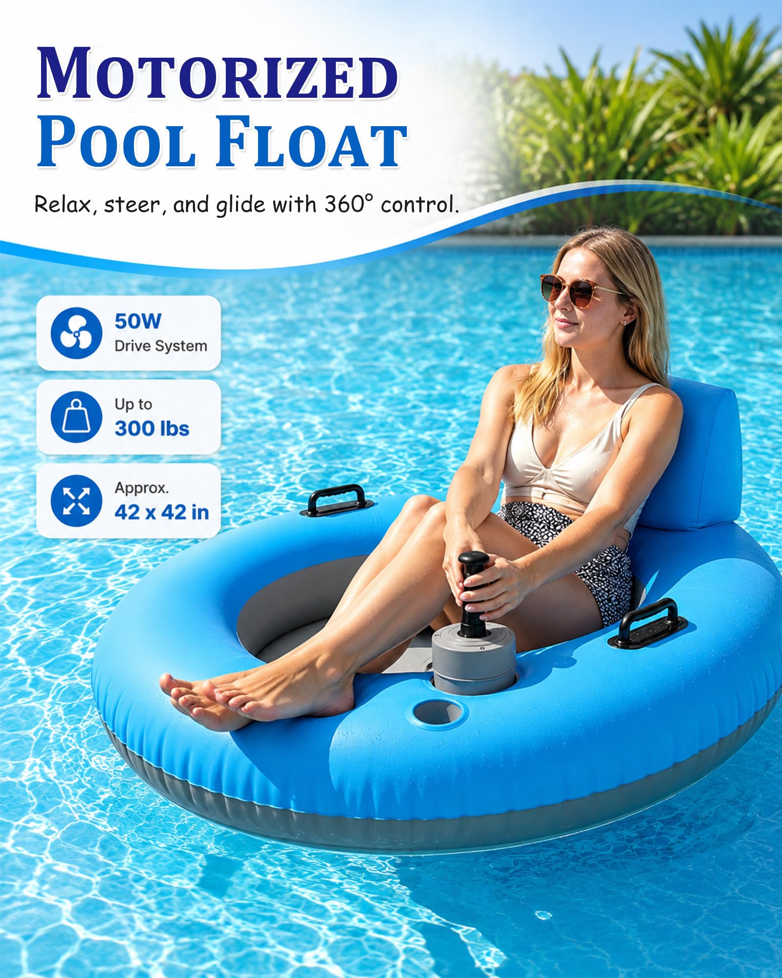 Tube Runner Électrique, Flotteur de Piscine Motorisé,Radeau Chaise Flottant