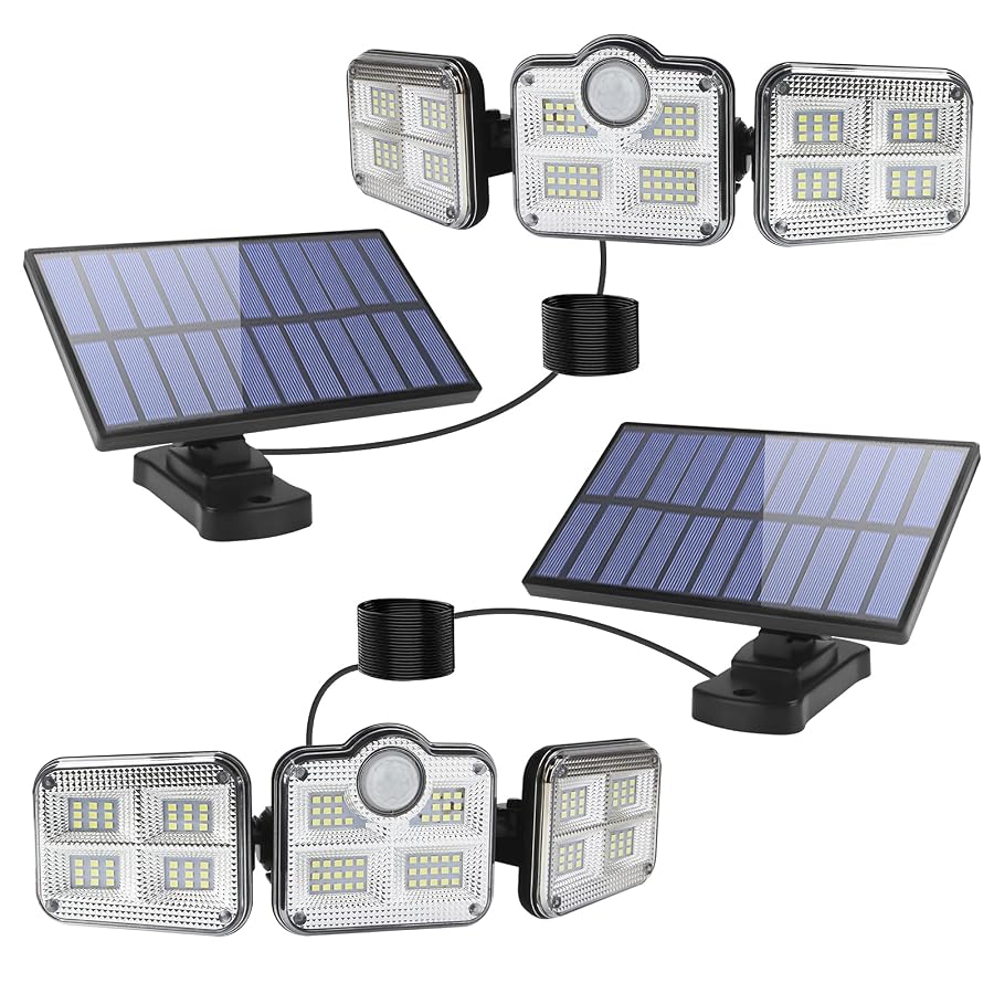 Solar Flood Light - Outdoor/Indoor Motion Sensor Security Decorative - 122 LED, 1200 Lumen, White, IP65 Waterproof, 270° Wide Angle, 8-12H Life, Remote Control, Wall Mount, Modern Style