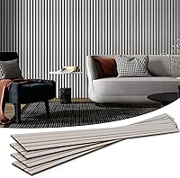 Vista 22 de Art3d Paneles acústicos de listones de madera de 6 piezas para decoración elegante y reducción de ruido, panel texturizado 3D para techo y pared
