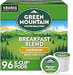Green Mountain Coffee Roasters Breakfast Blend Single-Serve Keurig K-Cup Pods, Light Roast Coffee, 96 Count