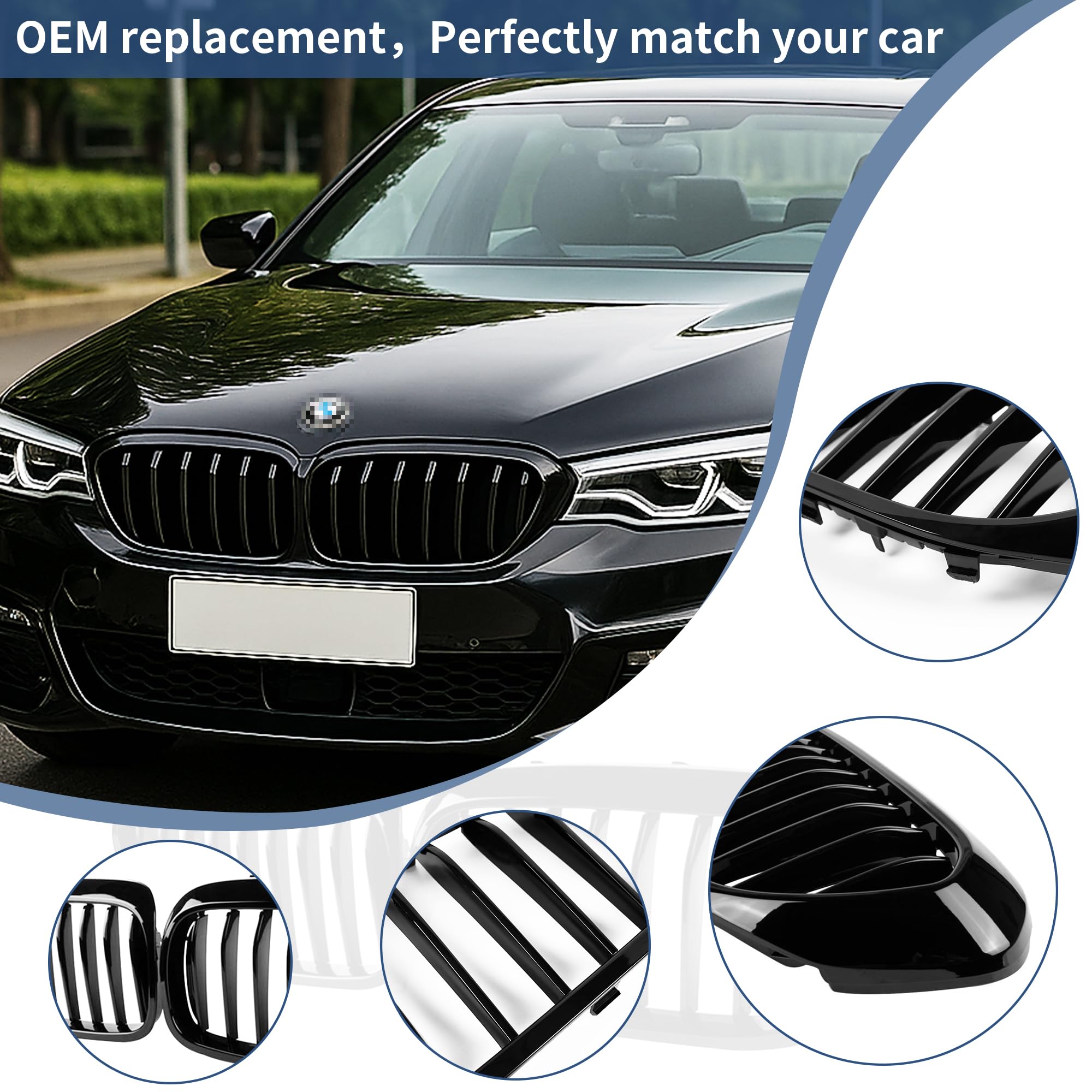 Amazon | Zealhot フロントキドニーグリル，適切BMW G30 G31 G38