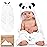 KeaBabies Hooded Baby Towel for Newborn - Viscose Derived from Bamboo Large Baby Bath Towels with Hood for Boys, Girls, Toddler, Extra Absorbent & Soft Newborn Bath Essentials (Panda, Regular)