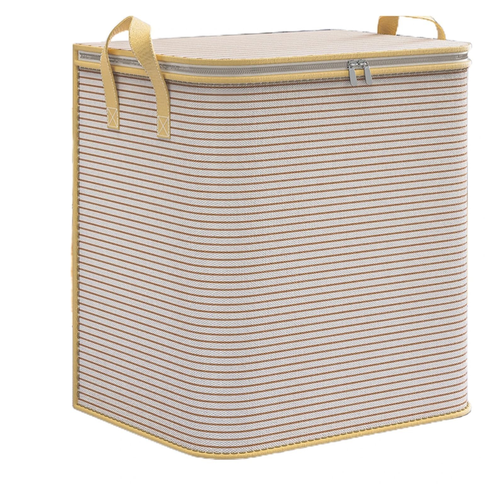 DSFIHJO 3PCS Large Capacity Clothes Quilts Storage Bag Foldable Blanket Storage Containers with Handle for Organizing Bedroom Wardrobe Closet(Cafe,55x40x50cm)