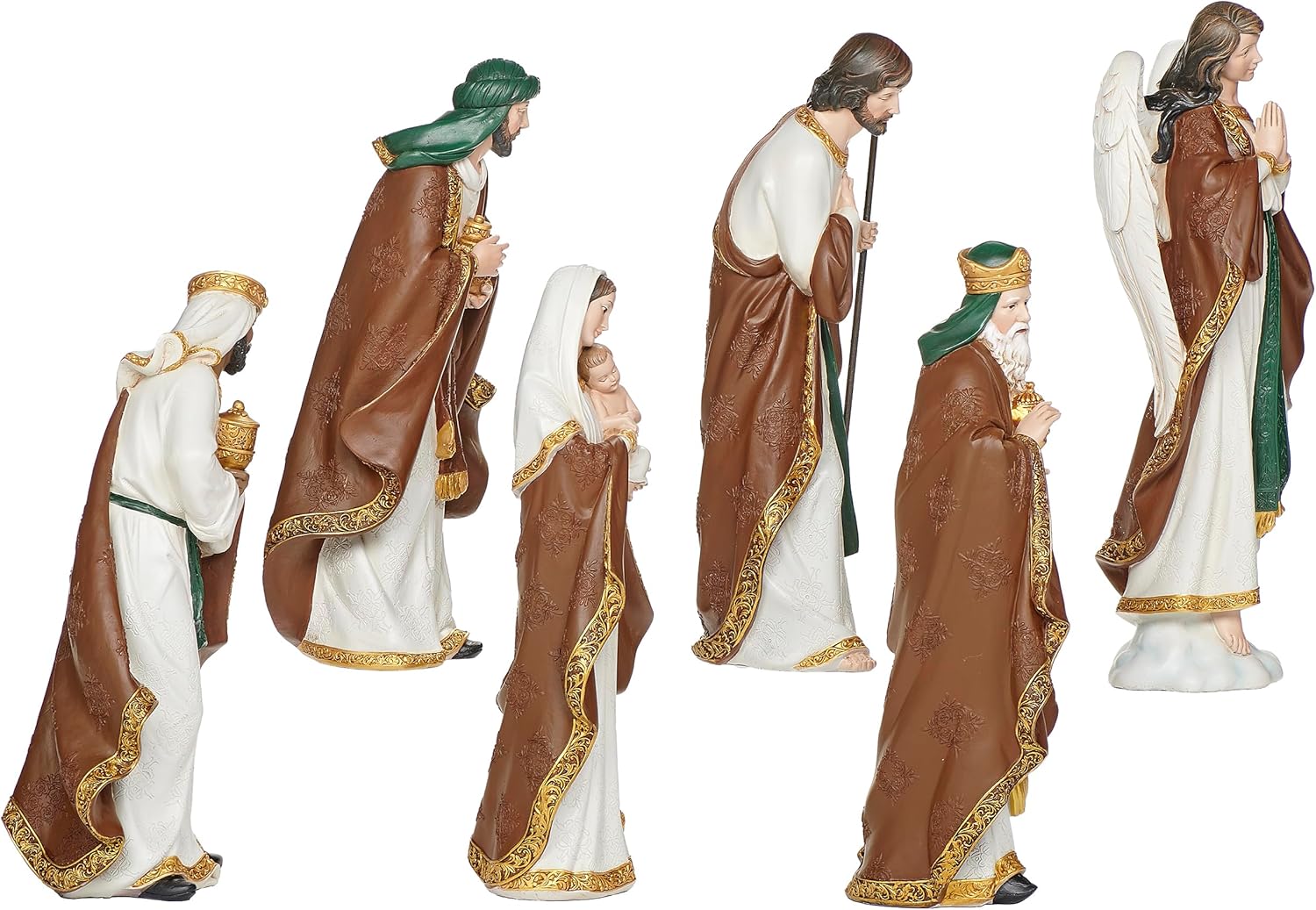 Joseph's Studio by Roman, 13.5" Nativity Set, 6-Piece Holy Family with Wise Men & Angel, Religious Christmas Décor