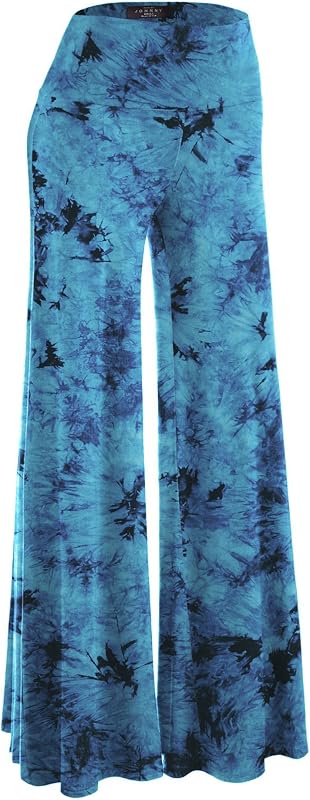 Made By Johnny Women's Solid Casual Comfy Stretchy Wide Leg Palazzo Lounge Pants