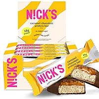 Vista 12 de Nick's Protein Bars Chocolate Alto en proteínas Bajas calorías Snacks bajos en carbohidratos aptos para dieta cetogénica sin azúcar añadido