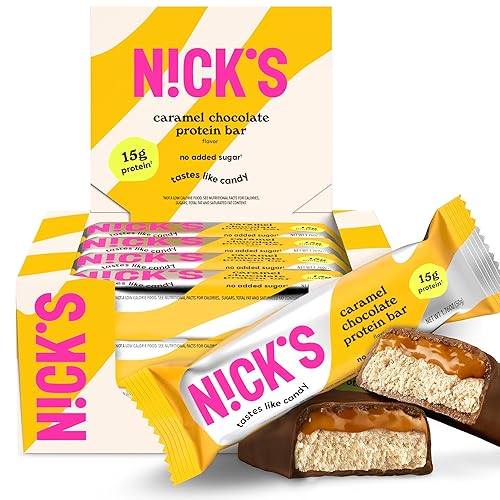 Vista 13 de Nick's Protein Bars - Galletas crujientes de chocolate, alto contenido en proteínas, bajas en calorías, bajas en carbohidratos, bocadillos aptos