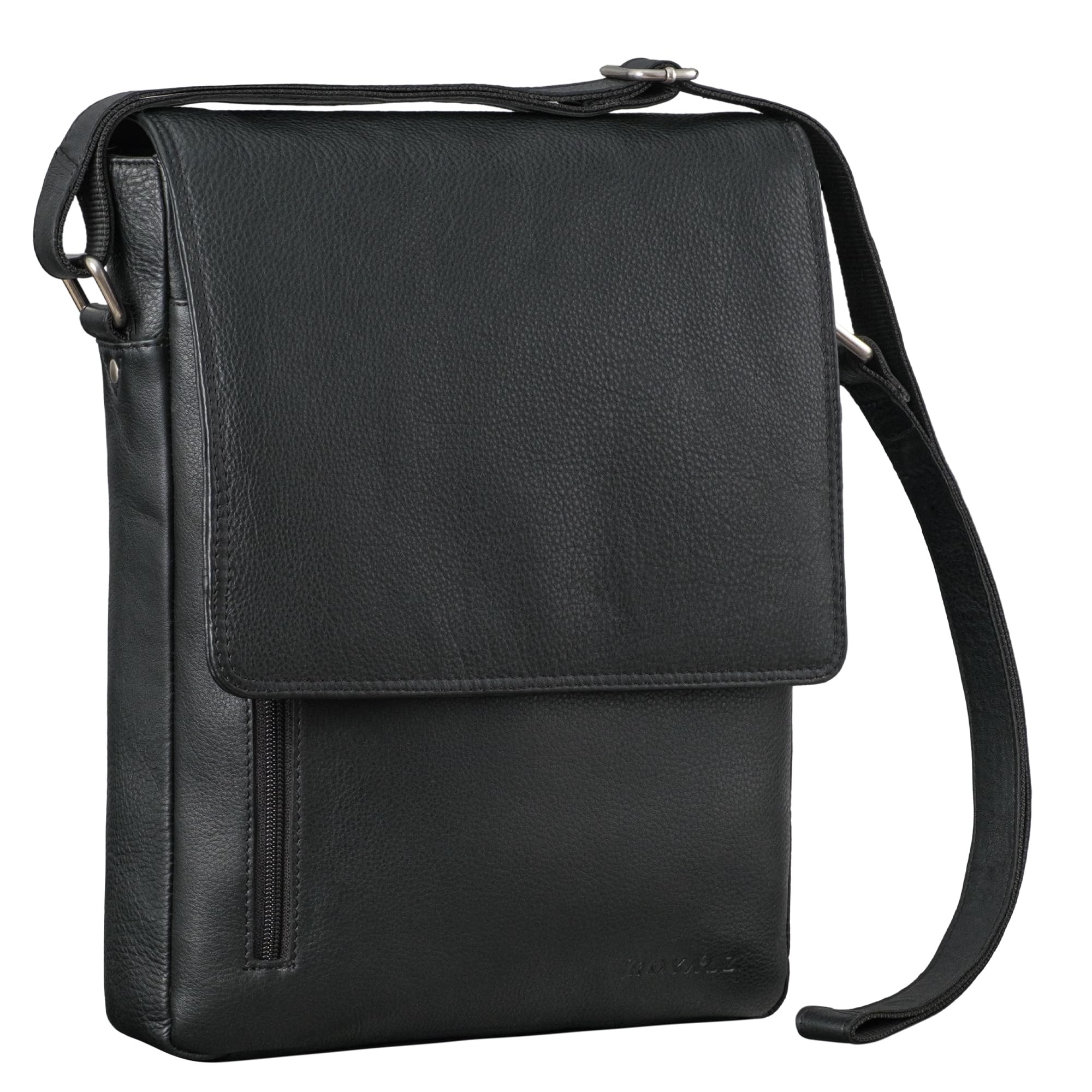 ROYALZ Herren Umhängetasche Leder Schultertasche Kansas Vintage Ledertasche 13-14 Zoll Laptop-Tasche Echtleder Mittel-groß DIN A4 Messenger Bag für Männer