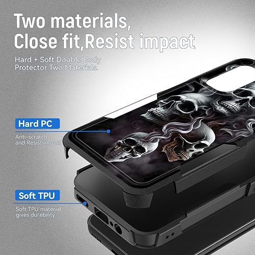 Miniatura 2 de Vobber Funda para Galaxy A14 5G, resistente de doble capa híbrida de policarbonato duro, goma suave, a prueba de golpes, funda protectora resistente