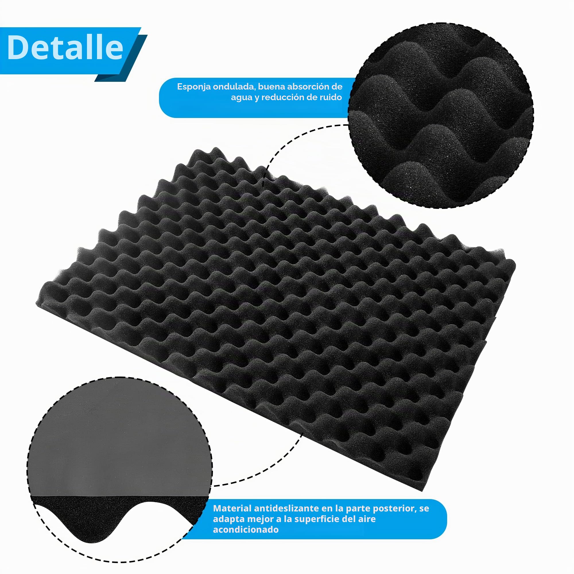 Cojín de goteo de aire acondicionado de 23.6 x 16.9 pulgadas, cojín magnético extraíble para ventana, almohadilla superior de aire acondicionado para dejar caer el ruido del agua en tu aire