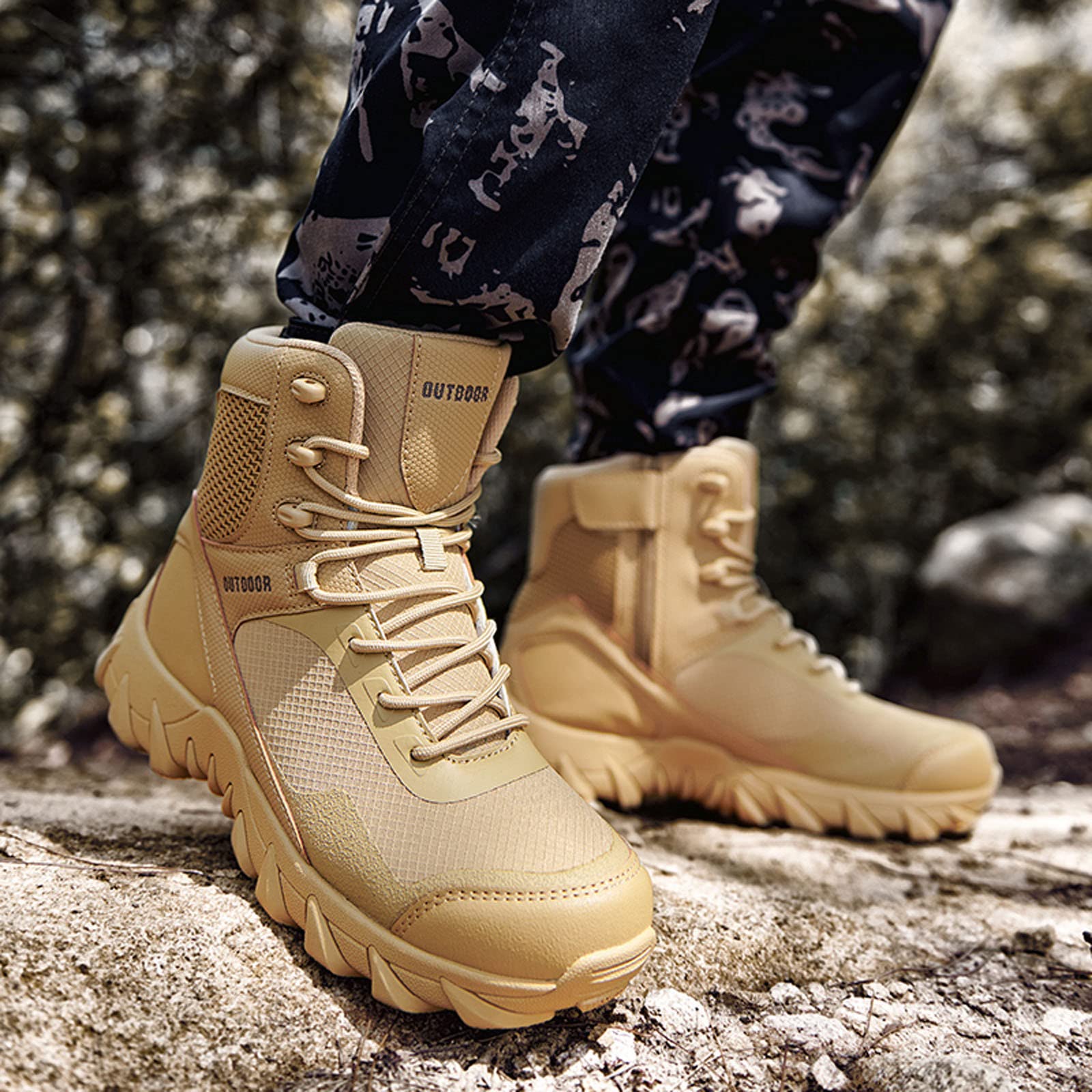 Inverno Outdoor Lace Up High-Top Scarpe Per Gli Uomini Spessa Fondo Moto
