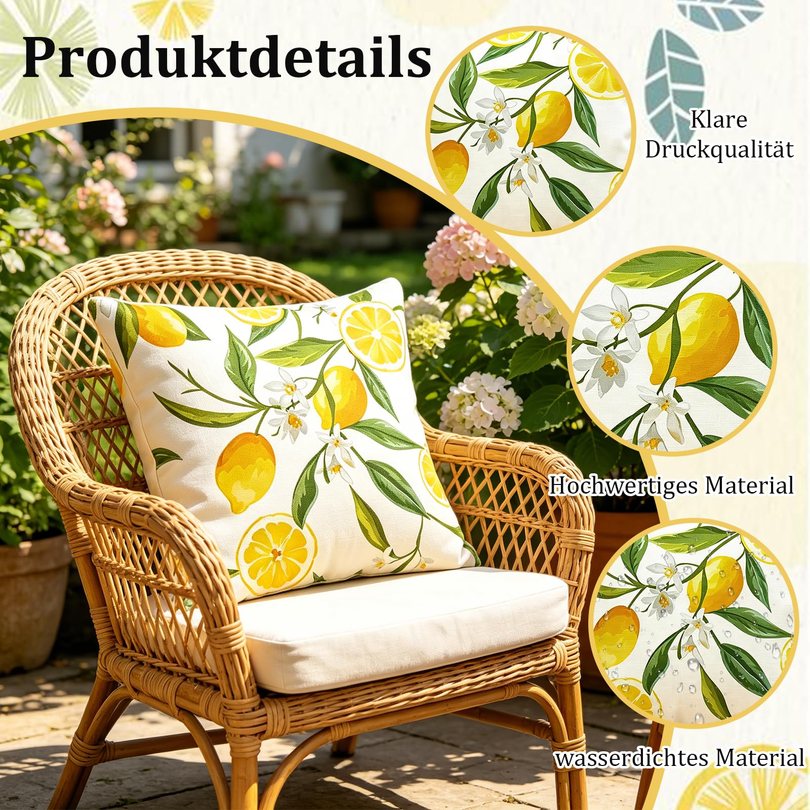 Cuscino decorativo per esterni 45x45 cm set da 2 pezzi resistente alle intemperie