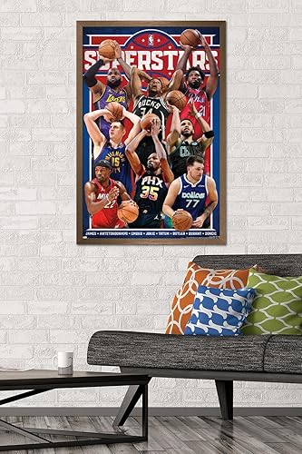 Miniatura 2 de Trends International NBA League Superstars 23 - Póster de pared, 34 pulgadas de largo x 22.4 pulgadas, versión enmarcada en bronce