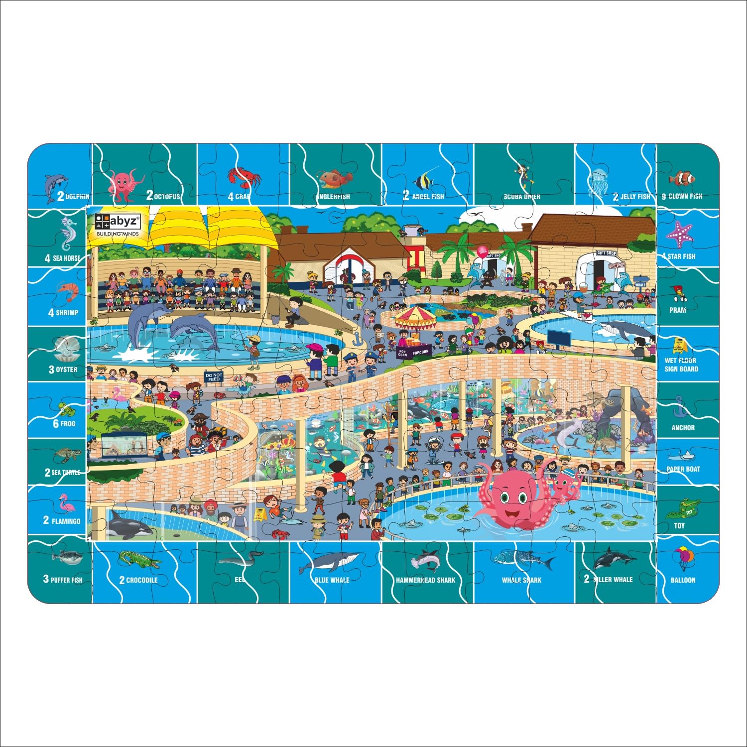 ABYZ 2-in-1 Wooden Jigsaw 99 Pcs Aquarium Premium Puzzle with Find The Things, Ideal for Children Aged 3-6 Years | Skilll Development and Fun Learning ABYZ 2-in-1 Wooden Jigsaw 99 Pcs Aquarium Premium Puzzle with Find The Things, Ideal for Children Aged 3-6 Years | Skilll Development and Fun Learning