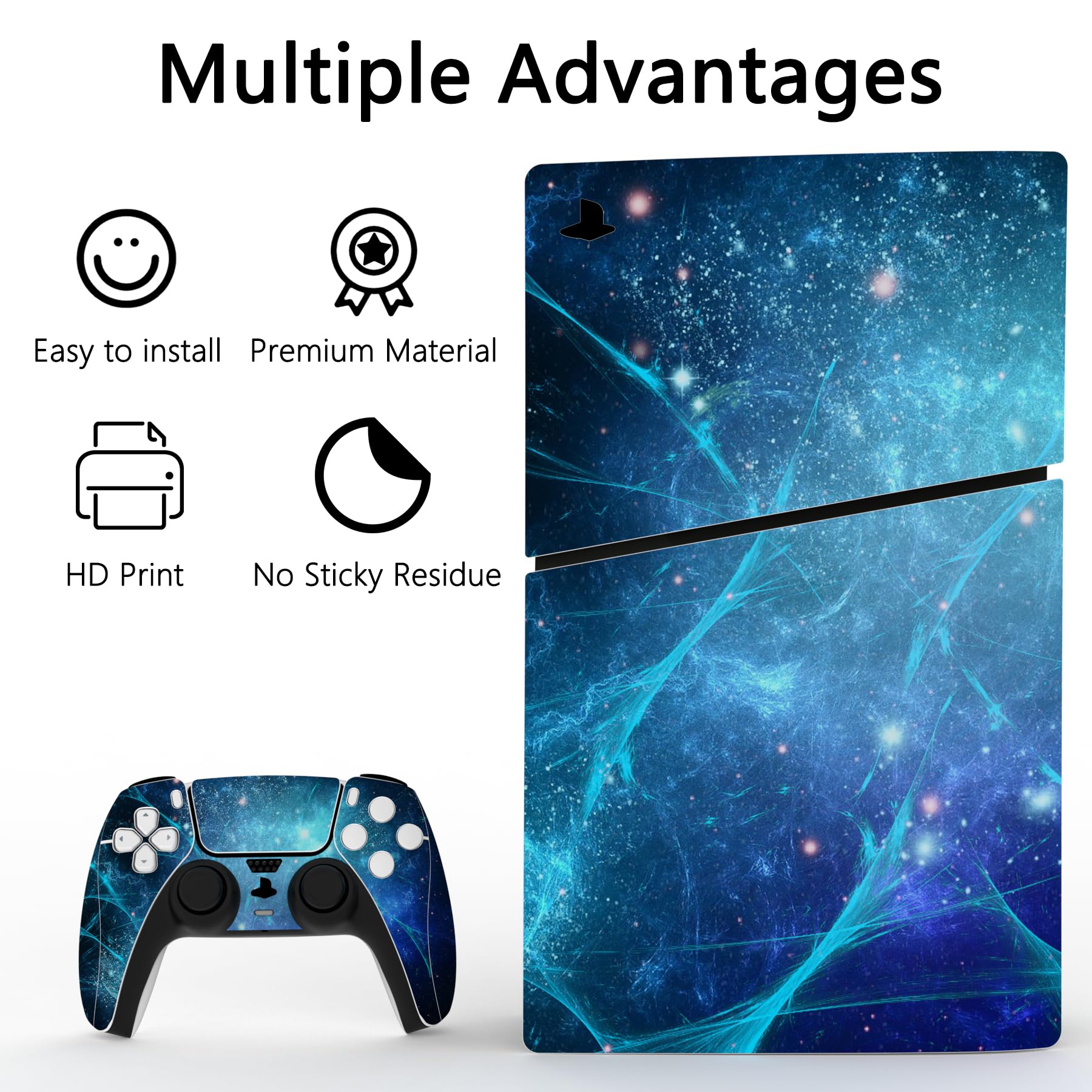 Ps5 Slim Digital Skin PlayVital Blue Flame Full Set Skin Decal For Ps5 ...