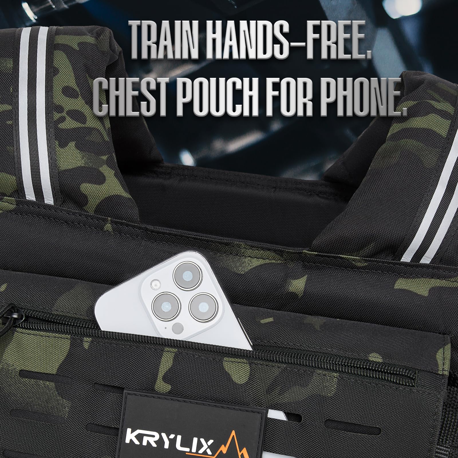 KRYLIX Chaleco de peso ajustable (0 – 18 kg), color negro, peso desmontable, entrenamiento de fuerza.