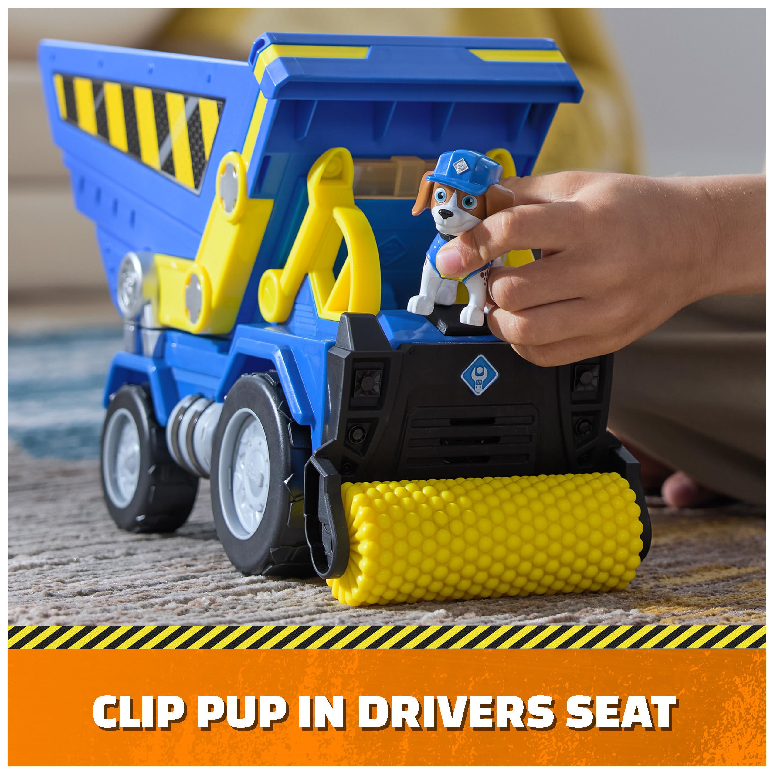 Rubble and Crew, Bark Yard Deluxe Dump Truck Construction Vehicle with Lights, Sounds and Wheeler Action Figure, Kids Toys for Boys and Girls Aged 3 and up - Image 4