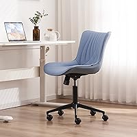 Vista 59 de YOUNIKE Silla de oficina, silla de escritorio sin brazos con ruedas, sillas giratorias ajustables para computadora de oficina en casa, silla