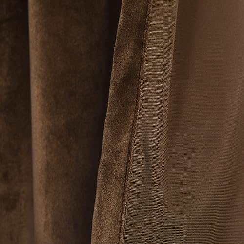 Miniatura 5 de Roslynwood Cortinas de terciopelo rosa melocotón suave de lujo de 108 pulgadas, paneles de reducción de ruido con aislamiento térmico de luz solar