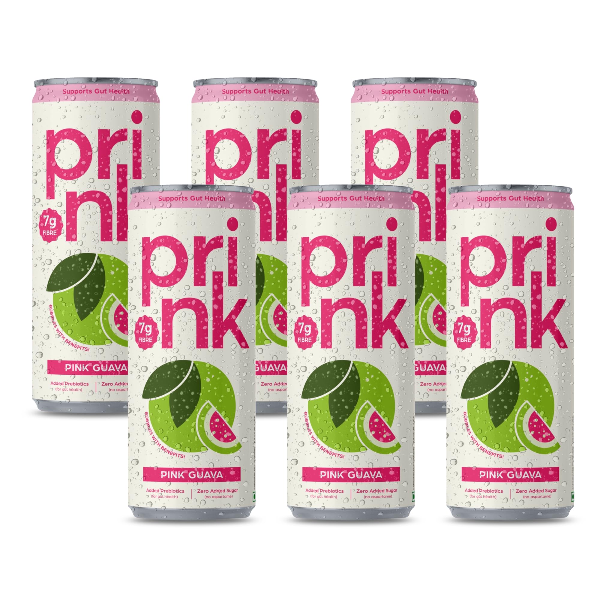 Prink Prebiotic Soda | Zero Added Sugar | High Fiber 7g | Supports Gut Health | 250 ml (Pack of 6, Pink Guava)-image-44