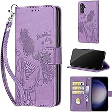 Handyhülle für Samsung Galaxy S24 Hülle, Premium Stoßfesten Kunstleder Flip Wallet Case Klapphülle mit [Kartenfach] [Standfunktion] Hülle kompatibel Samsung Galaxy S24 Violett