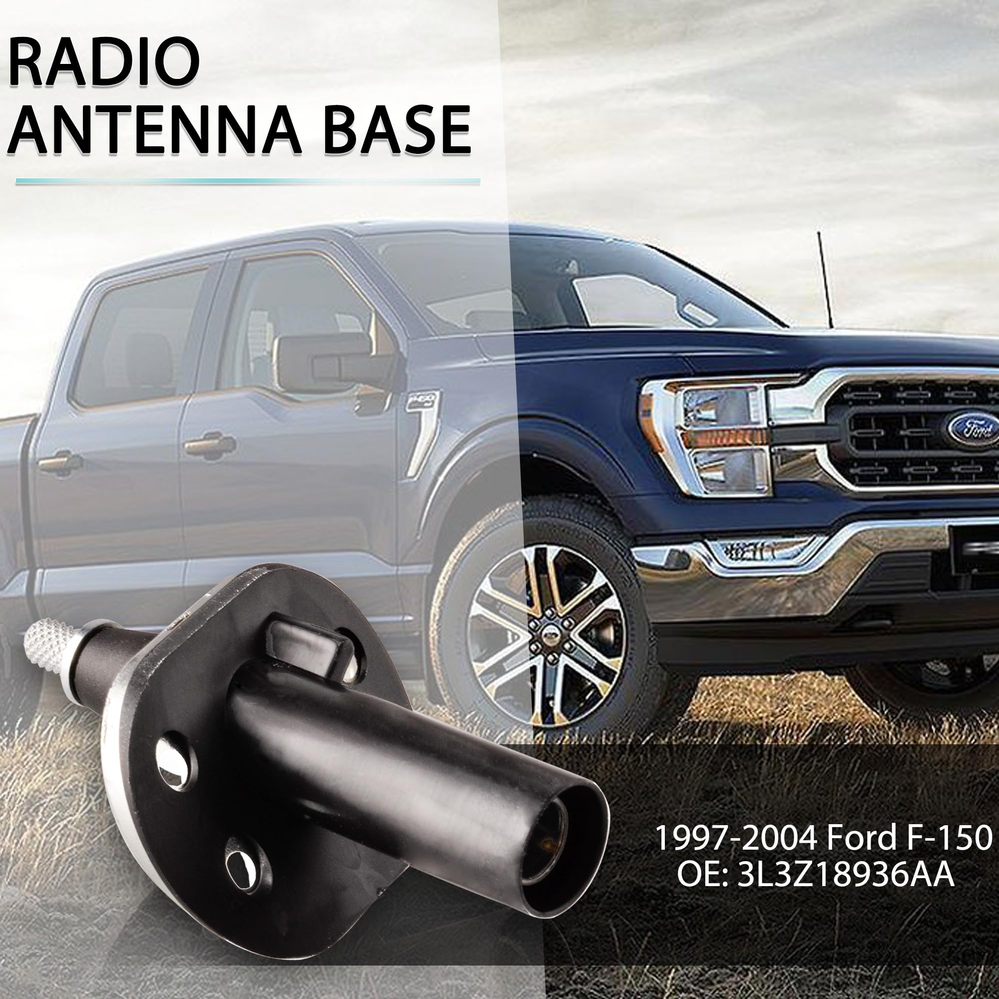 Predep Aerial Antenna Base Mount Compatible with 1997-2004 Ford F-150 Replace 3L3Z18936AA