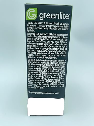 Miniatura 4 de Greenlite Paquete de 4 bombillas LED de 9 W equivalentes a 60 W, no regulables