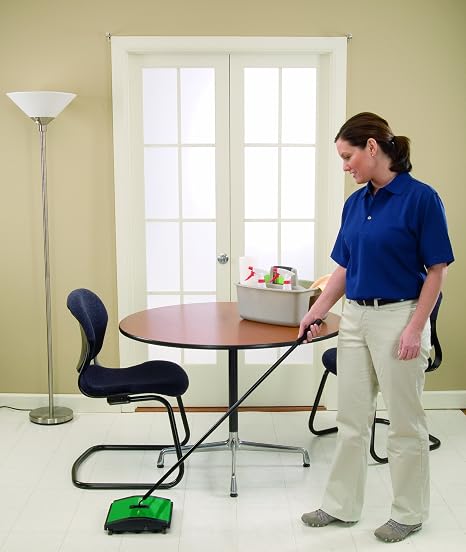 BISSELL BigGreen Commercial BG23 Sweeper with 2 Nylon Brush Rolls, 7-1/2 Cleaning Path, Green, 8.5 - 12