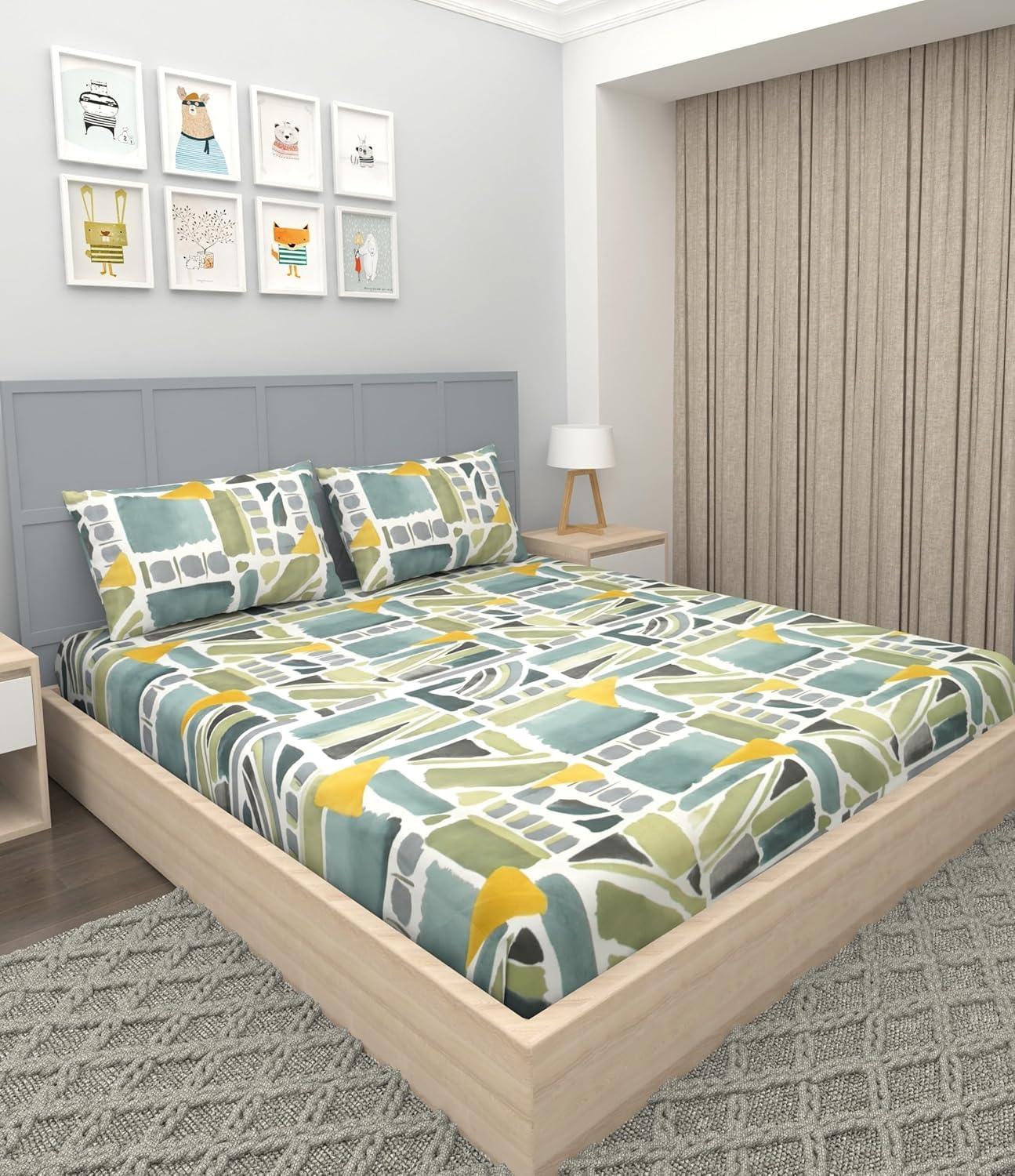 VOMZER 320 TC Cotton King Size Flat Bedsheet for Double Bed, 1 Cotton Bed Sheet Double Bed (90 X 100 Inches) with 2 Pillow Covers (B0DF33B54V) Amazon Price History, Amazon Price Tracker