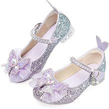 Girls Mary Jane Dress Shoes Glitter Princess Shoes Low Heels Toddler Party Wedding Birthday Prom Cosplay Shoes Kids Ballet Dance Shoes