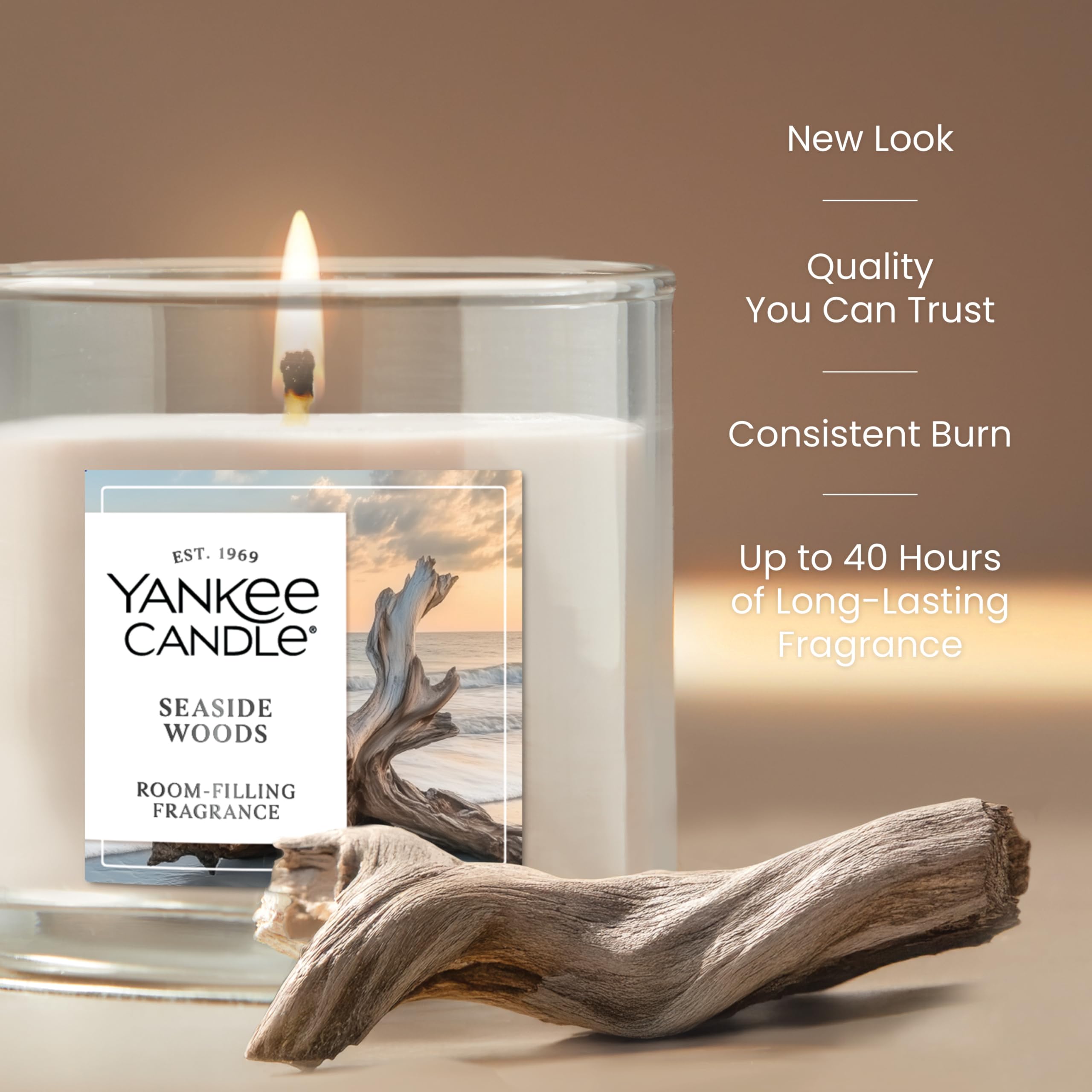 Yankee Candle Bougie parfumée Seaside Woods - Petit gobelet - 122 g - Mèche unique - Plus de 20 heures de combustion