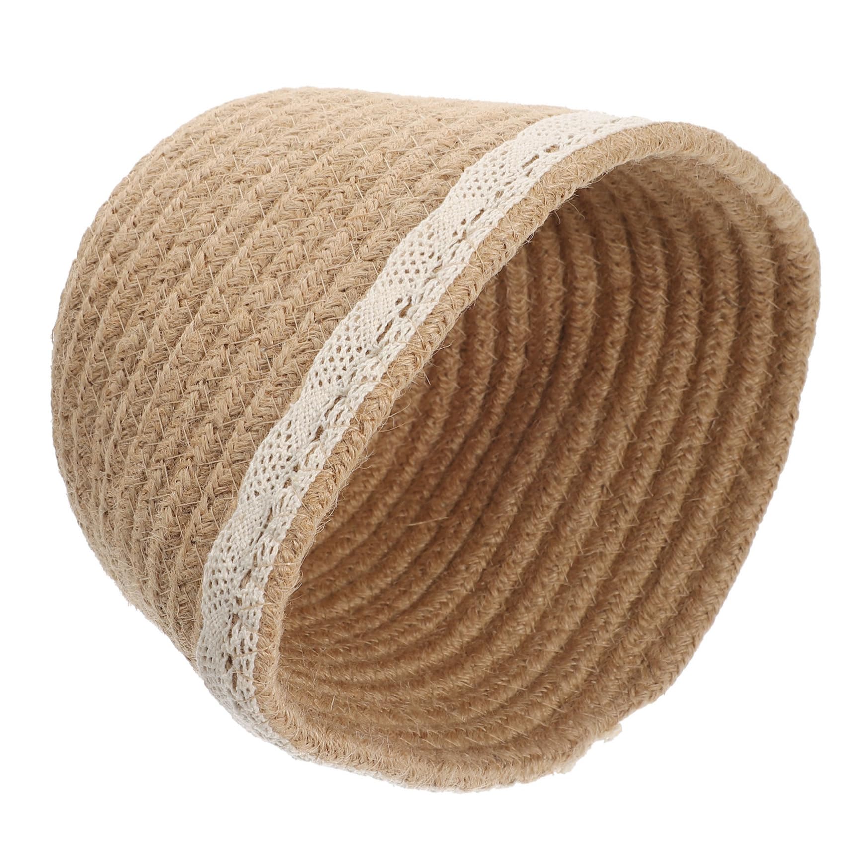 MUCKLILY Rope Woven Basket Rope Storage Basket Jute Rope Porch Storage Rack Home Decor Basket