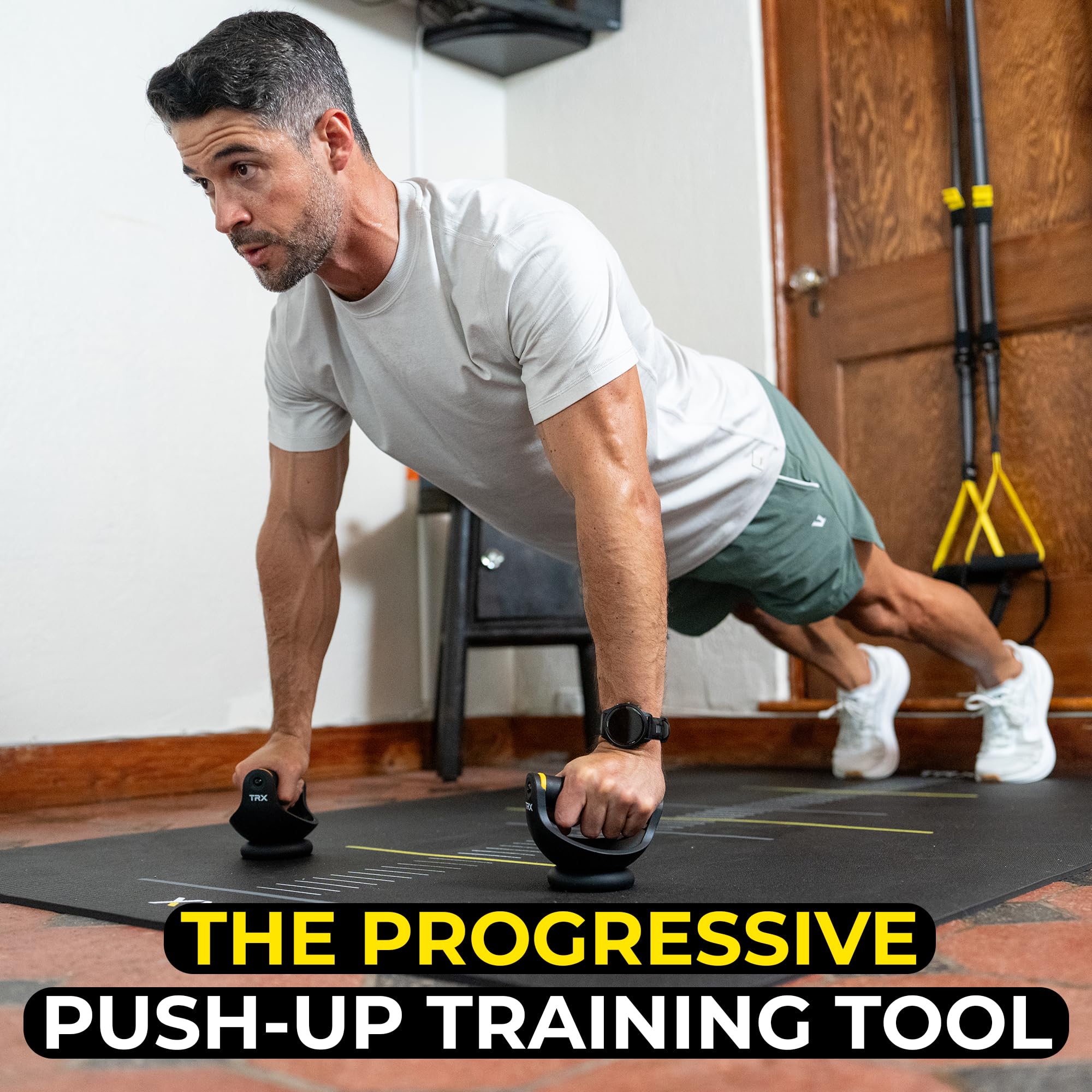 TRX Push-It - Maniglie per flessioni per allenamento della forza, allenamenti in palestra a casa, attrezzatura per esercizi di core e parte superiore del corpo, supporti ergonomici per flessioni per