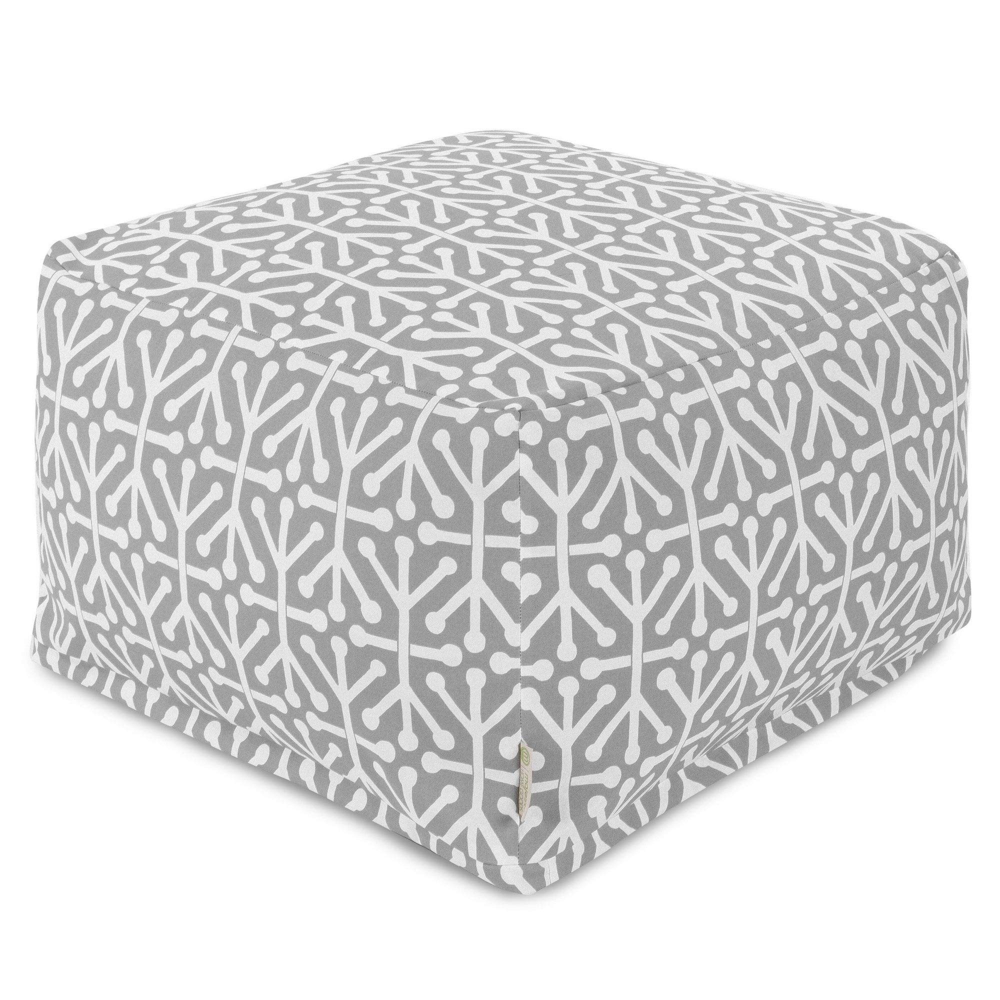 Majestic Home Goods Aruba Ottoman, Large, Gray