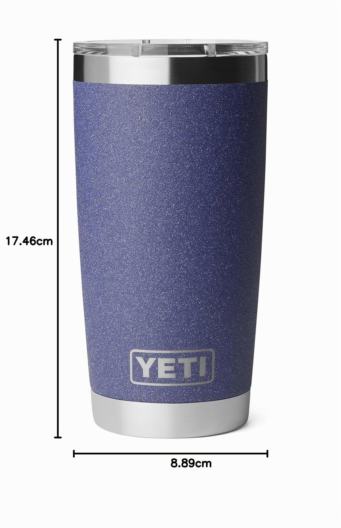 YETI Rambler Gobelet isotherme en acier inoxydable avec couvercle Magslider, poussière de lune, 591 ml