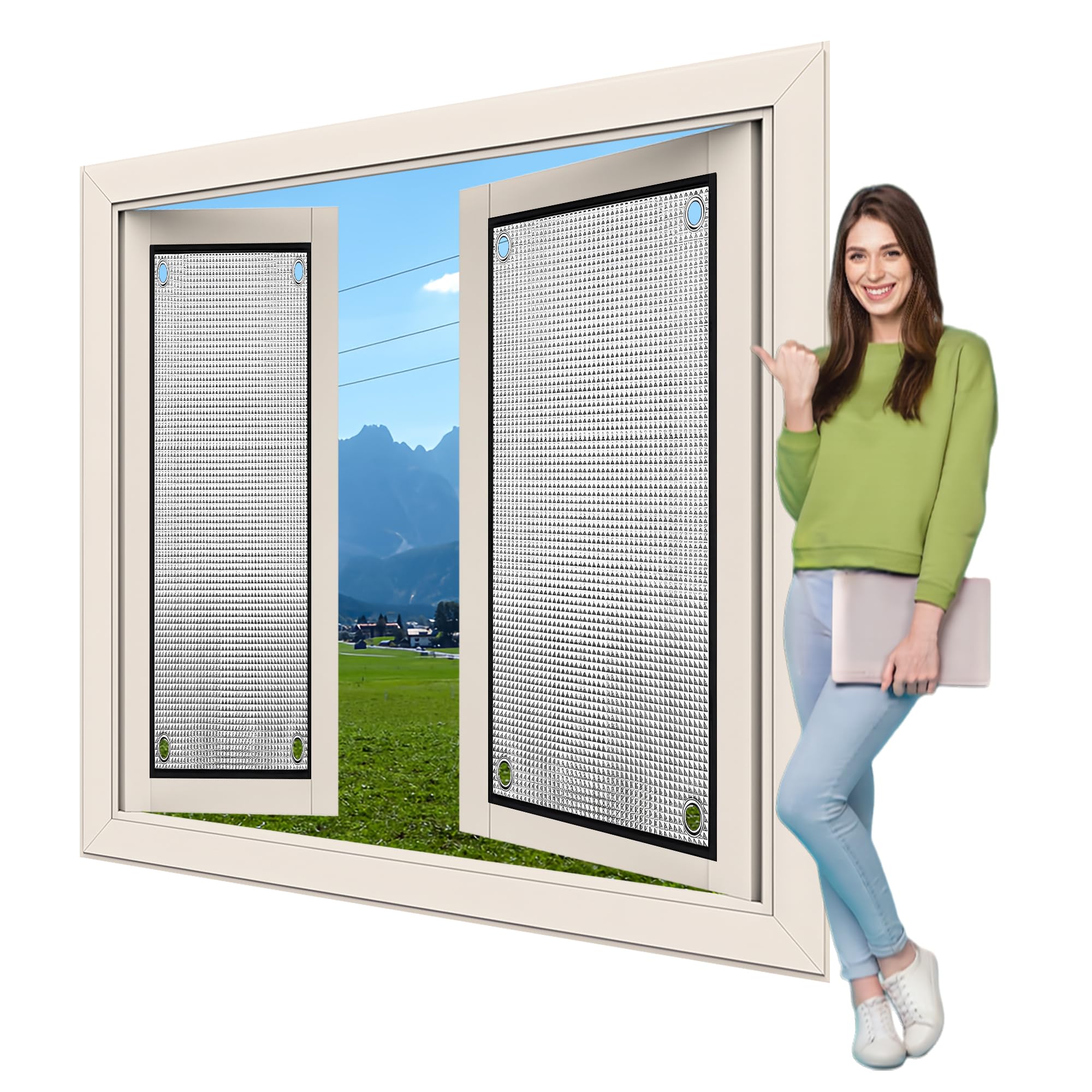 Película Aislante para Ventanas 105 x 98 cm Protector Solar Barrera de Radiación Térmica con Ventosas Techo Coche Garaje Oficina, Plata