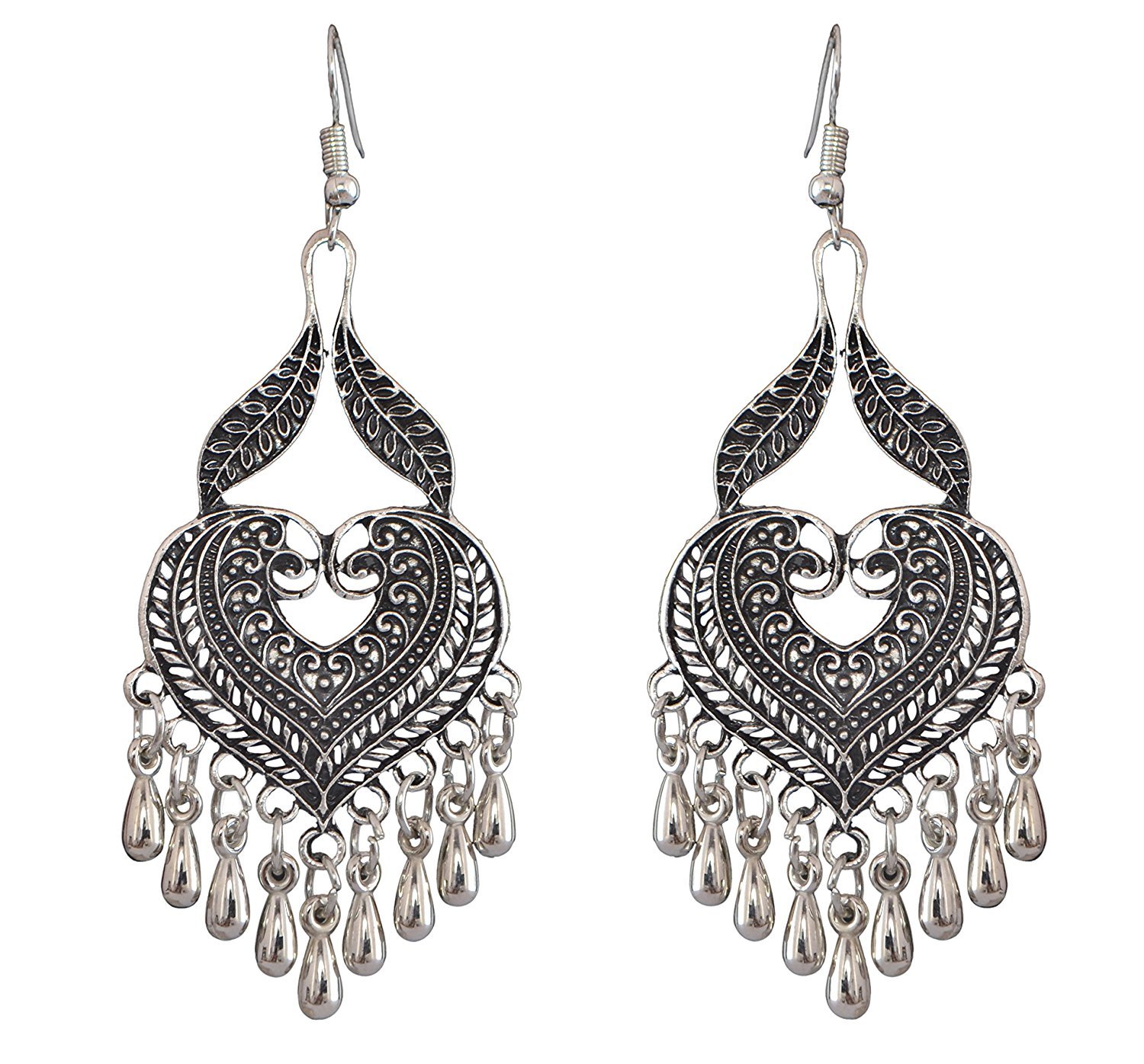 Tiaraz German Silver Oxidized Metal Earrings For Girls and Women (B075P1L7CW) Amazon Price History, Amazon Price Tracker
