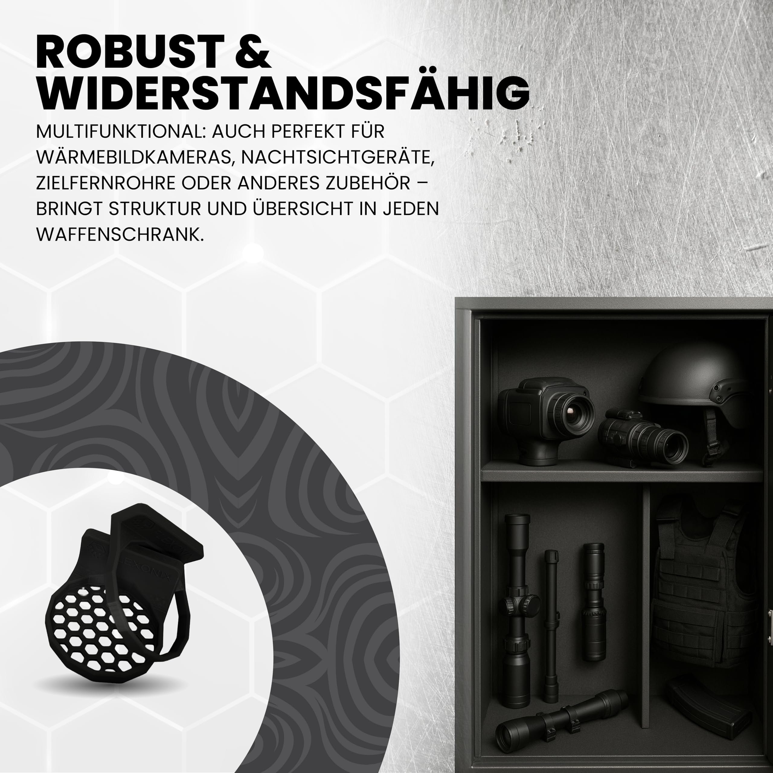 Schalldämpferhalter magnetisch in schwarz, grau & Oliv bis 1 kg & Ø 64 mm – Halterung für Waffenschrank, stabil & flexibel – Made in Germany