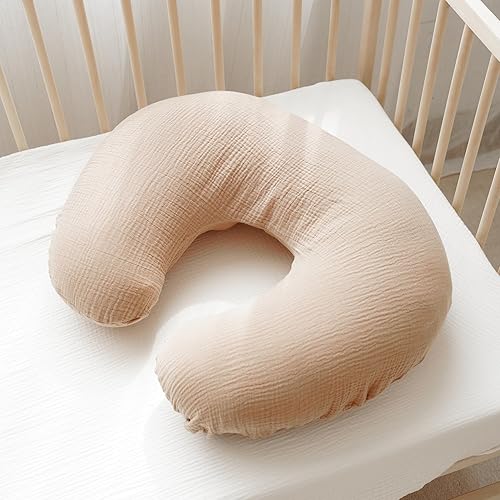 Miniatura 3 de Konssy Fundas de almohada de muselina para lactancia, 100% algodón, suaves y adorables fundas para almohadas de lactancia, fundas para recién