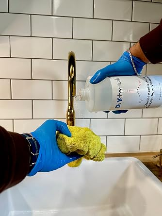 Glacial Acetic Acid 99.9% Concentration - High Purity Vinegar for Industrial & Home Use, Made in USA by DIY Chemicals - 1 Quart (33.8 fl oz)