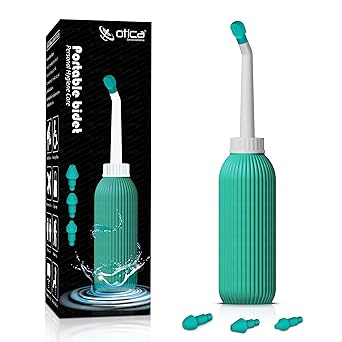 OTICA Portable Bidet Spray for Toilet – 500ML Handheld Personal Hygiene Peri Bottle with Angled Nozzle – Anti-Slip Water Spray for Travel, Postpartum, Perineal care, Camping & Baby Care - image, photos