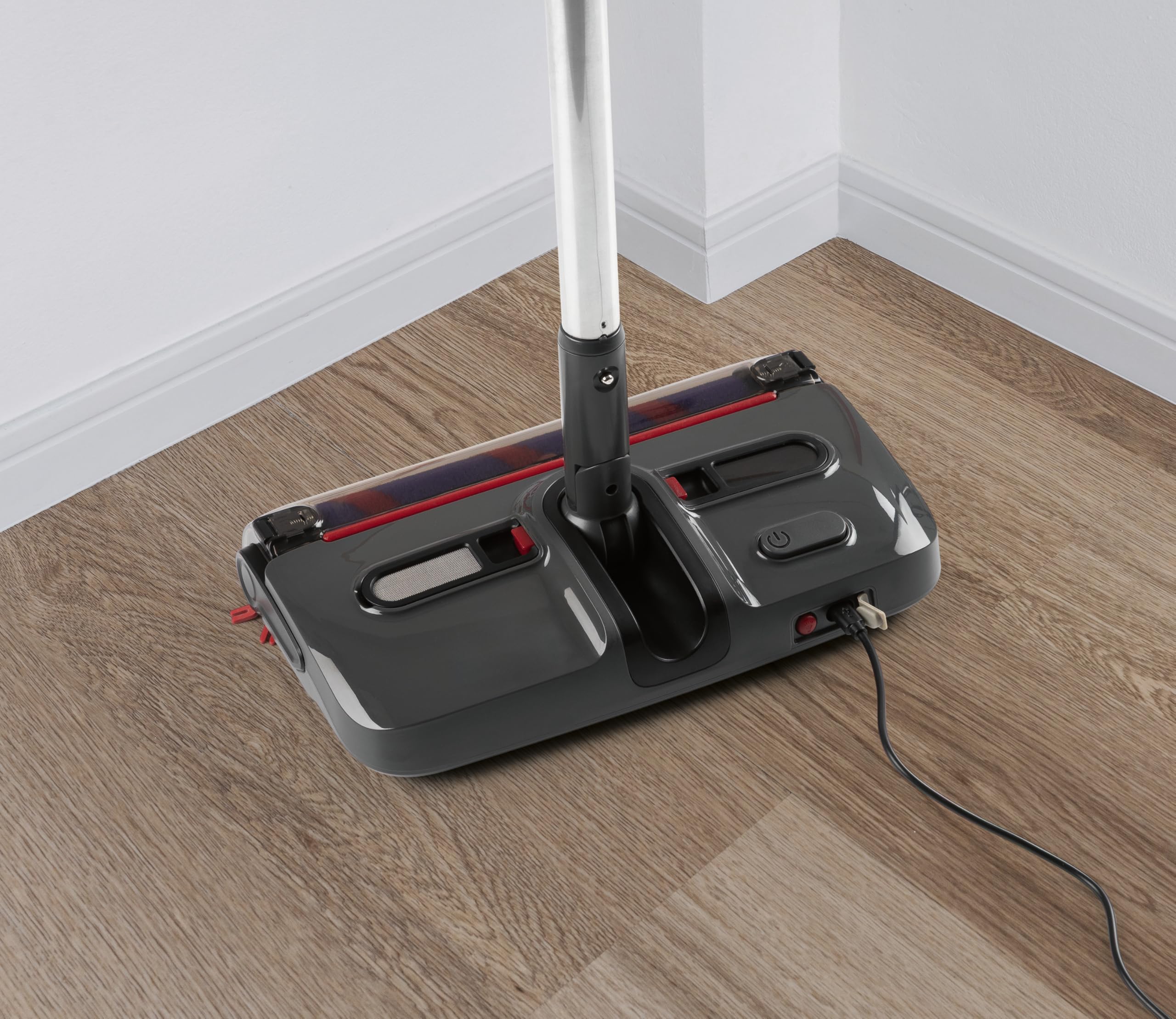 CLEANmaxx Balai sans Fil | Balayette de Sol avec 1 200 TR/Min et 4 brosses | avec lumière LED | Système Anti-Poils Parfait pour Les Poils d'animaux | 60 Min d'autonomie | pour Tapis, carrelage et