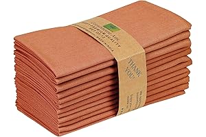 Rust Decorative Woven Cotton/Linen Blend 18 X 18 Napkins