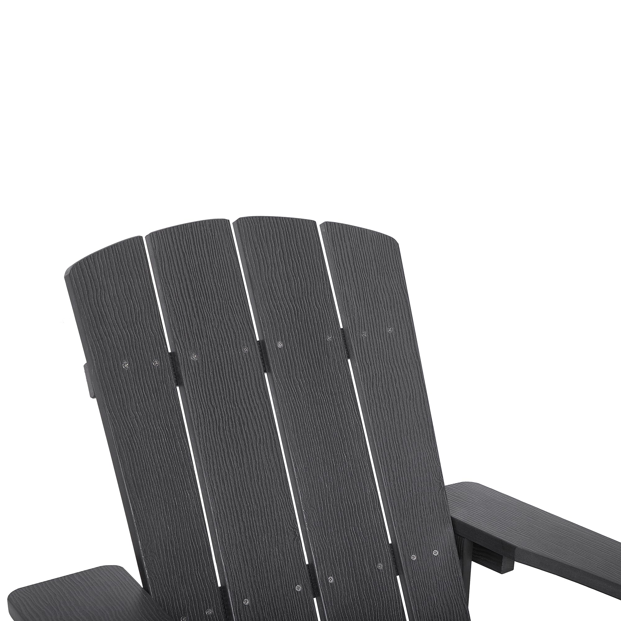 Beliani Silla de jardín Gris Oscuro de Madera sintética con reposapiés Resistente a la Intemperie Estilo Moderno Adirondack