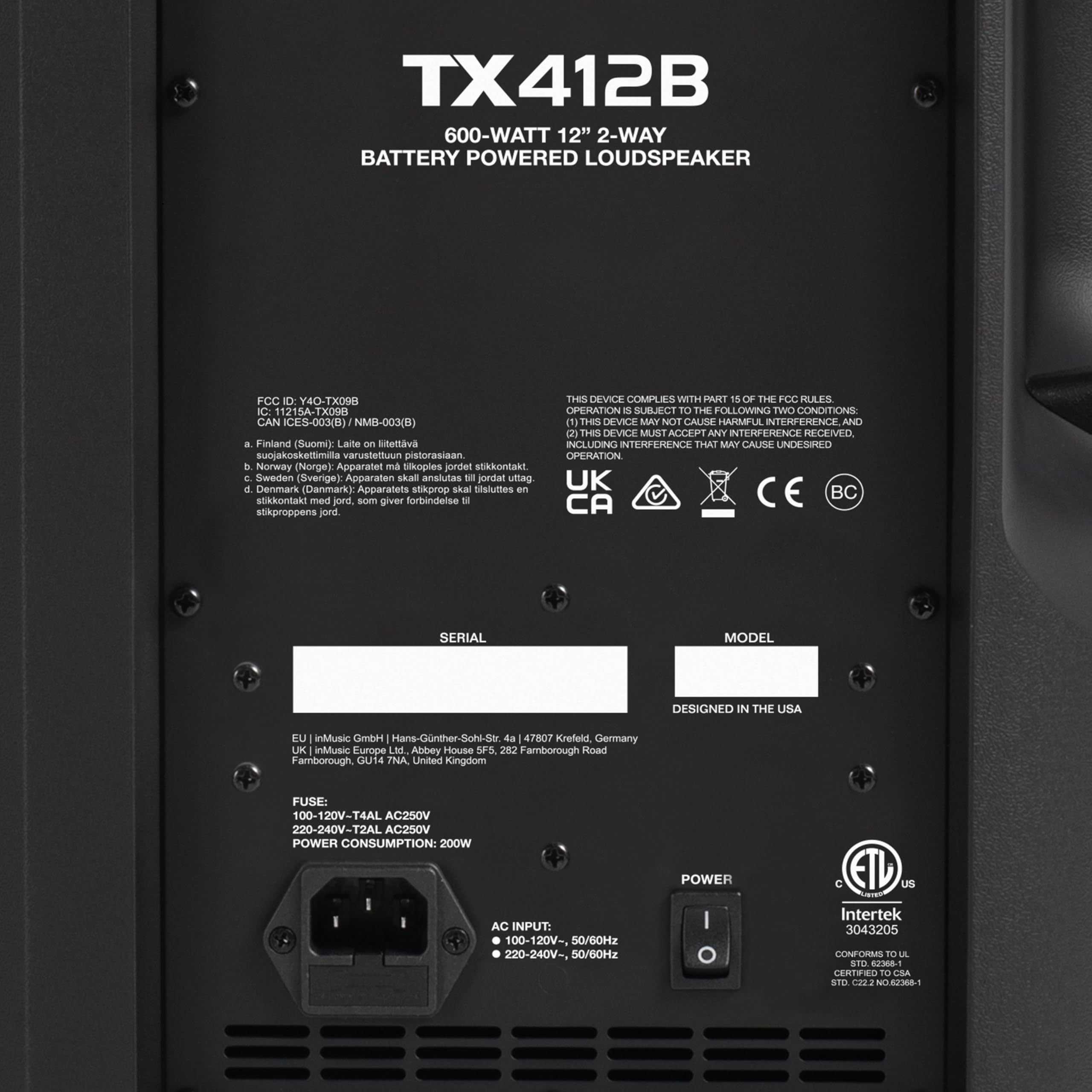 ALTO TX412B - Głośnik aktywny | Zasilanie Akumulatorowe, TWS Bluetooth, 2‑Kanałowy Mikser, Dla Bezprzewodowych Plenerowych Występów Mobilnych DJ