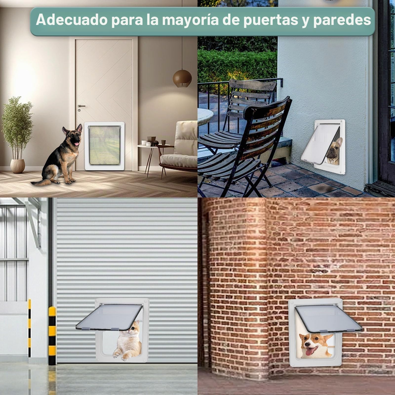Puerta Grande para Perros con Panel de Bloqueo magnético para Seguridad en el hogar, Duradera y Resistente a la Intemperie, 17 x 14 Pulgadas, para Perros medianos a Grand