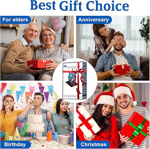 Miniatura 8 de Lupa de pantalla de 14 pulgadas para teléfono celular con control remoto Bluetooth, proyector ampliador de pantalla de aumento 3D HD para películas,