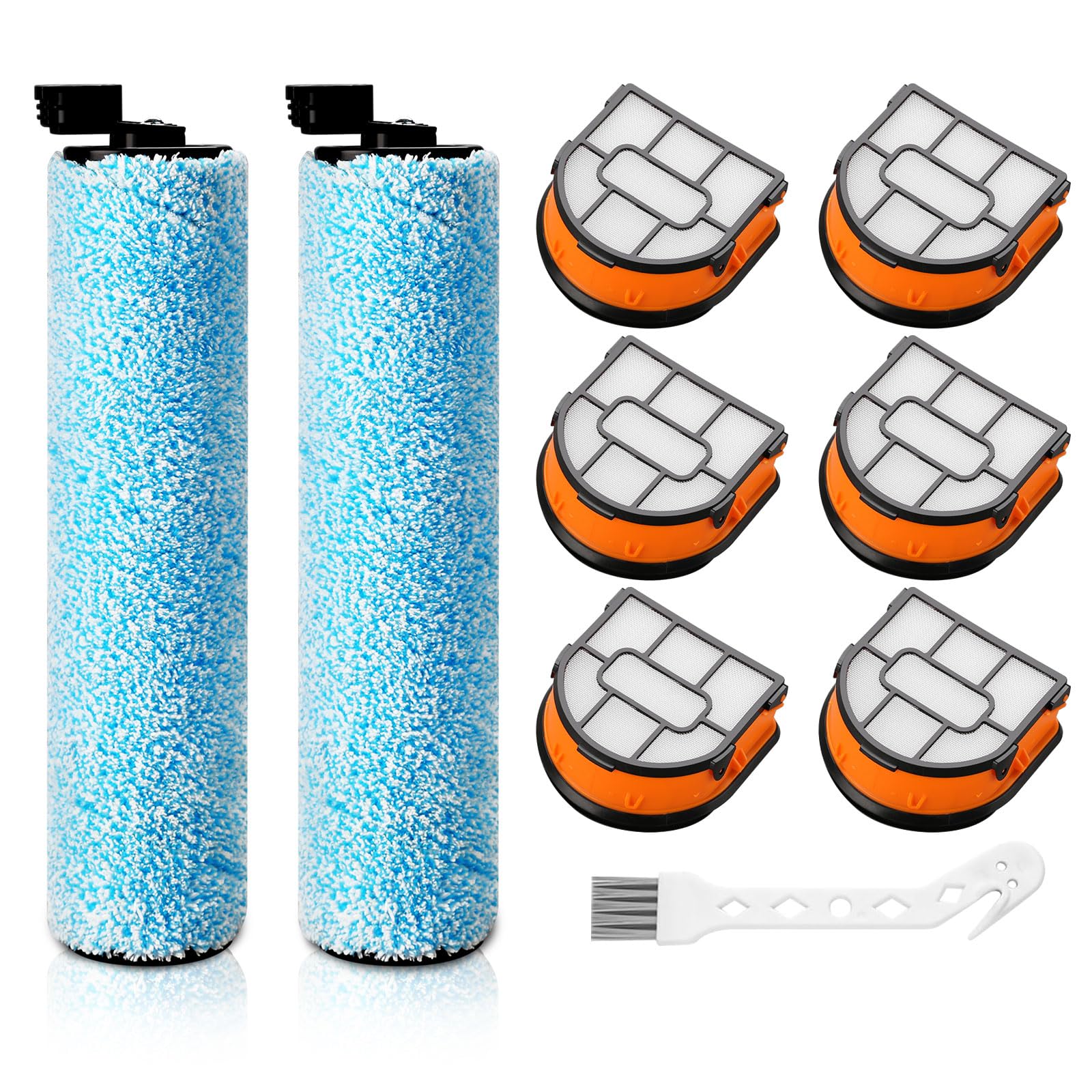WD161 - Rodillo y filtro para aspiradora Shark HydroVac MessMaster WD161 WD261 AW261 (kit de 2 cepillos y 6 filtros de espuma)