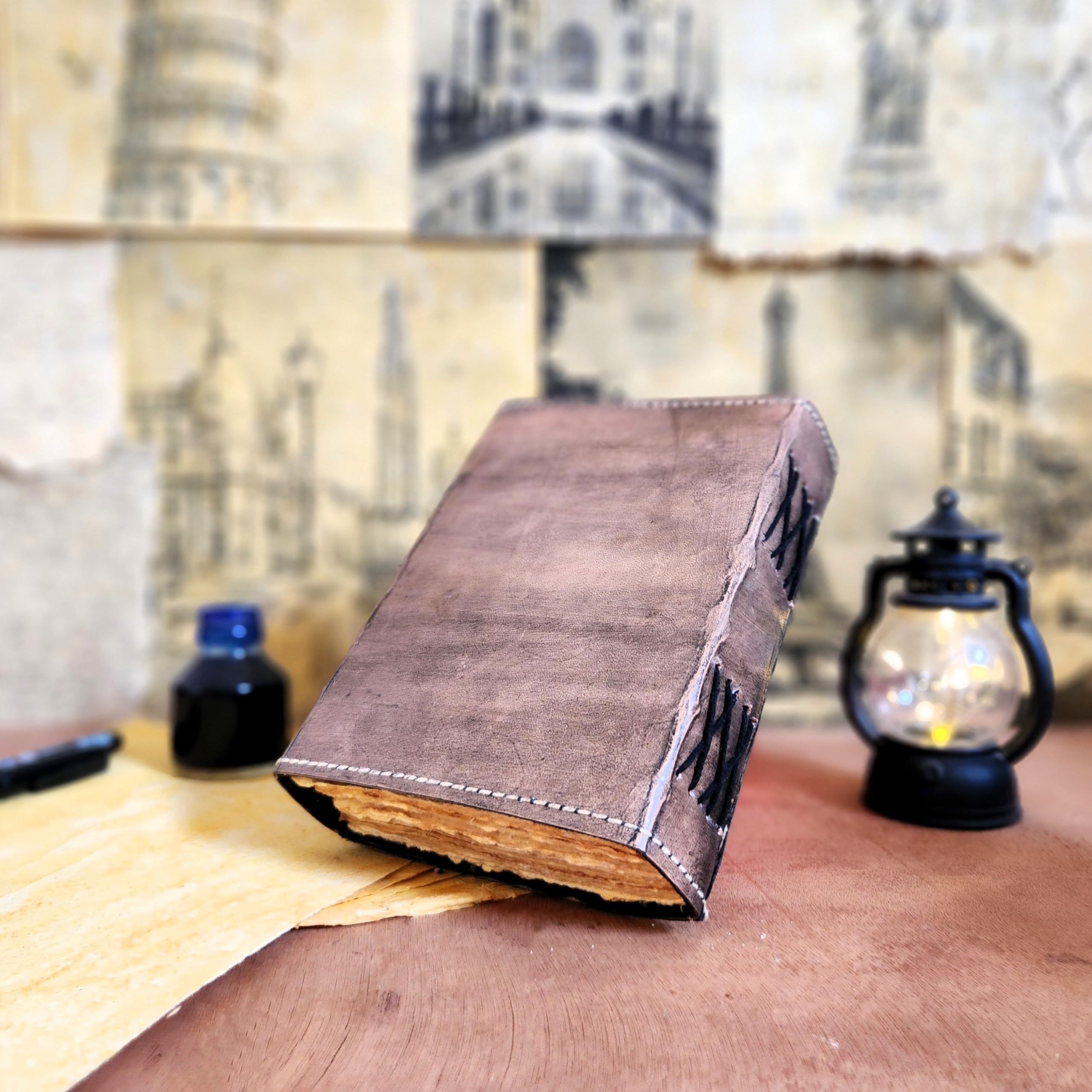 Leather Notebook (Charcoal-Greyish, 7x5 inch) - Image 3